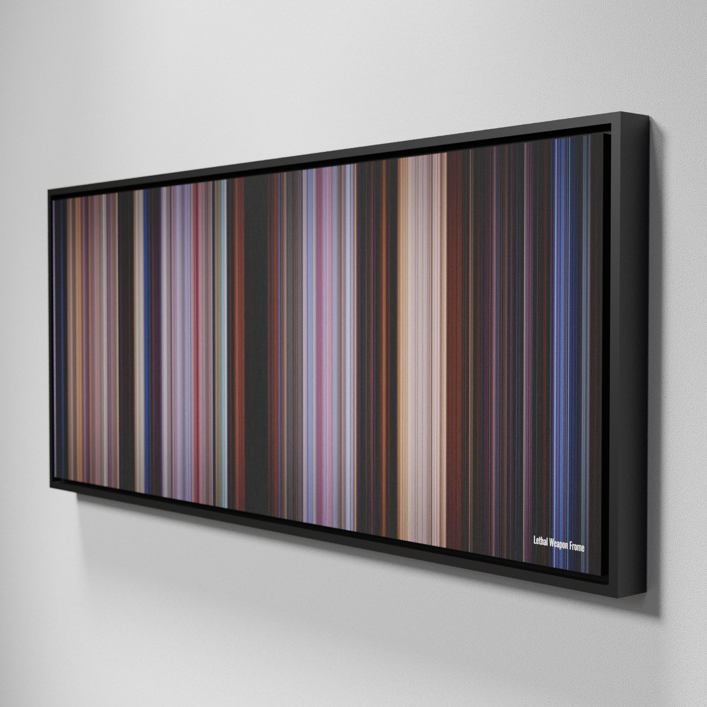 Side view of Framed Buff's of Lethal Weapon Frome on the wall