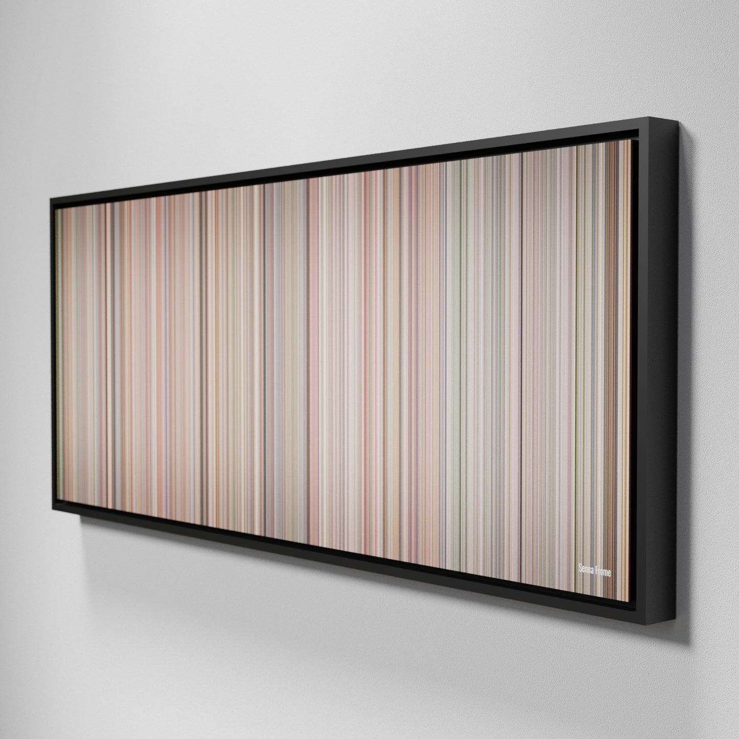 Side view of Framed Buff's of Senna Frome on the wall