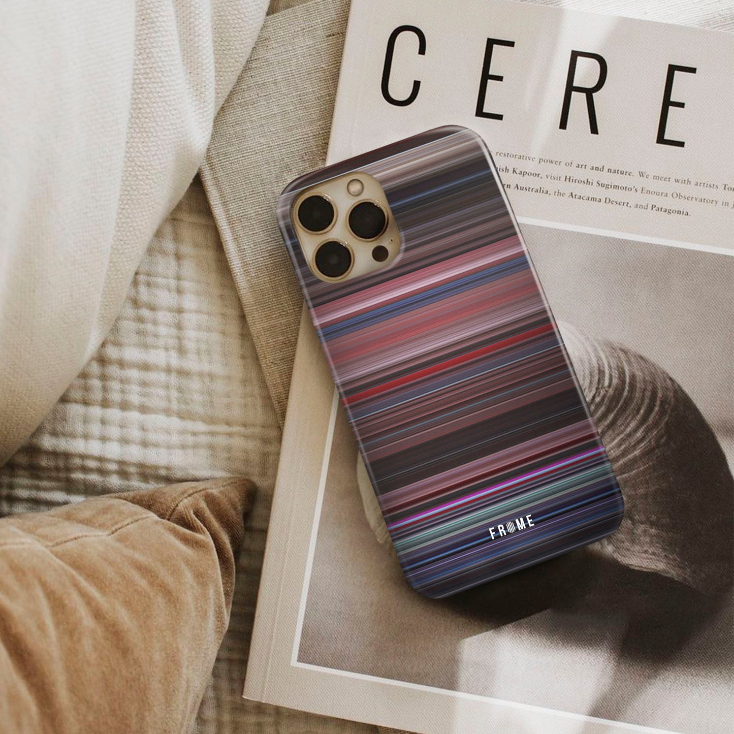 the rocky horror picture show Frome phone case next to interior items