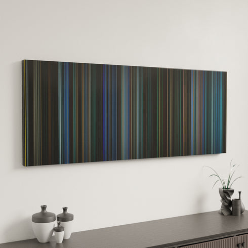 Watchmen canvas art in modern interior - movie color palette