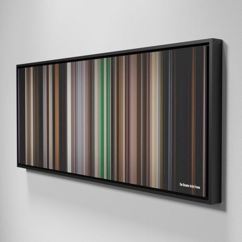 Side view of Framed Buff's of The Disaster Artist Frome on the wall