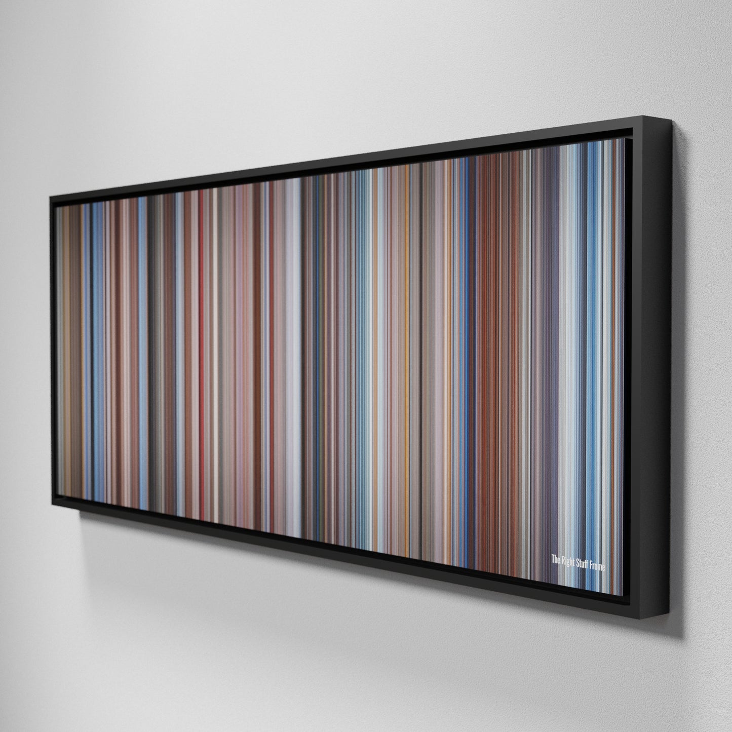 Side view of Framed Buff's of The Right Stuff Frome on the wall