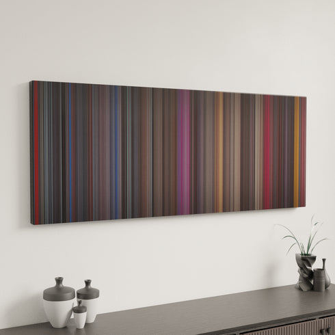 White Christmas canvas art in modern interior - movie color palette