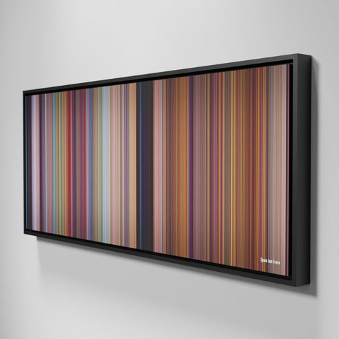 Side view of Framed Buff's of Space Jam Frome on the wall