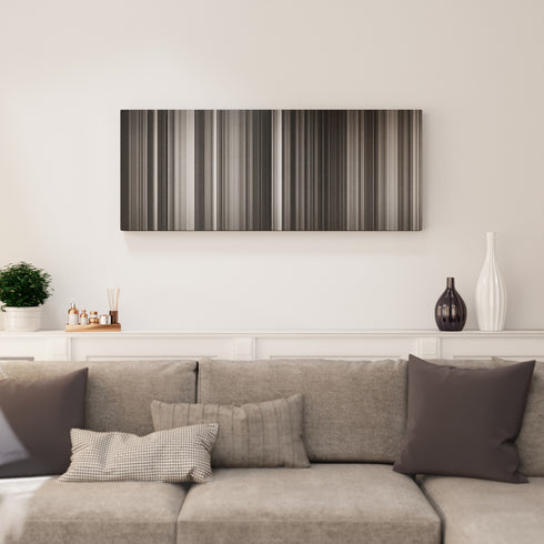 Living room interior with Godzilla Frome (1954) on the wall