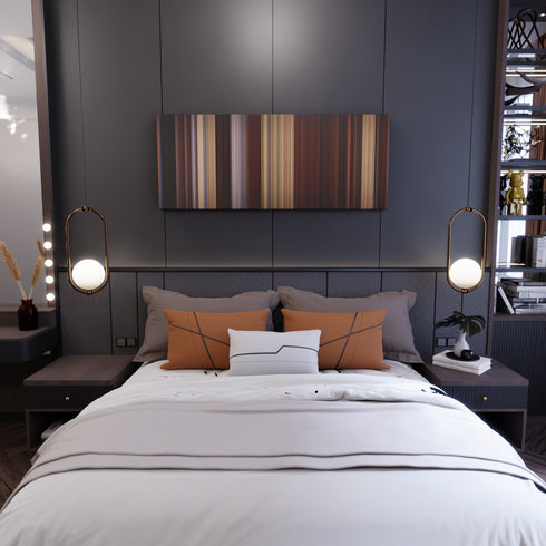 Bedroom interior with Django Unchained Frome on the wall