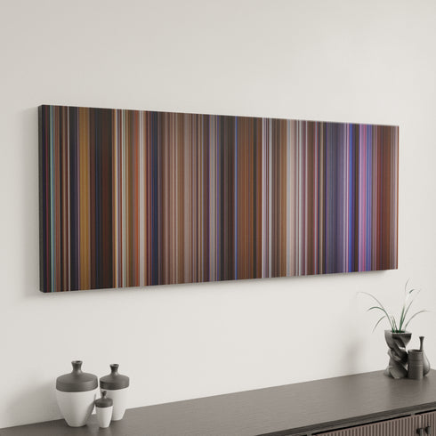 Contact canvas art in modern interior - movie color palette
