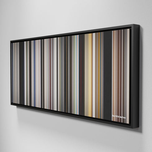 Side view of Framed Buff's of There Will Be Blood Frome on the wall