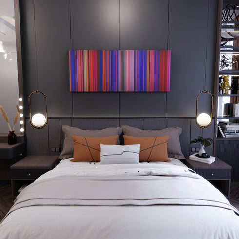 Bedroom interior with Aladdin Frome on the wall