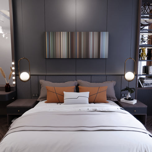 Bedroom interior with Monty Python and the Holy Grail Frome on the wall