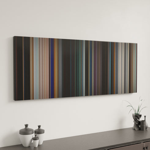Black Panther canvas art in modern interior - movie color palette