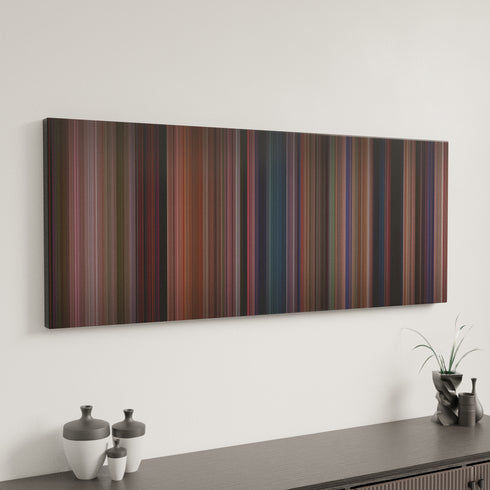 Heathers canvas art in modern interior - movie color palette