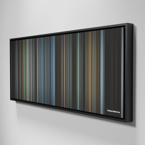 Side view of Framed Buff's of The Bourne Identity Frome on the wall