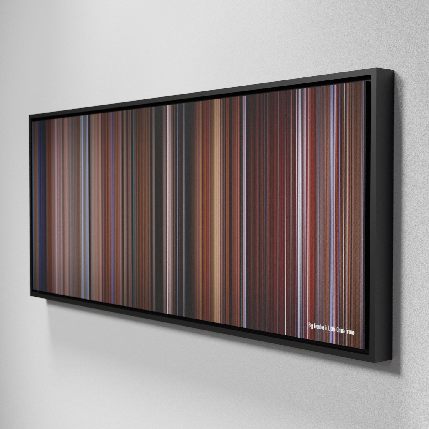 Side view of Framed Buff's of Big Trouble in Little China Frome on the wall