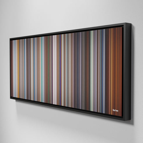 Side view of Framed Buff's of Stay Frome on the wall