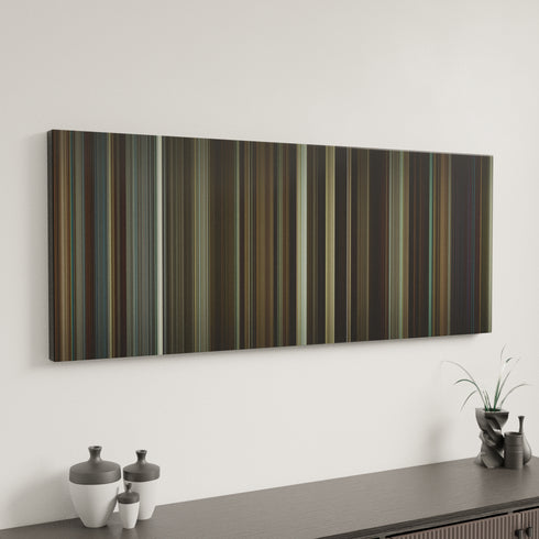 Flight canvas art in modern interior - movie color palette