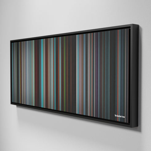 Side view of Framed Buff's of The Guardian Frome on the wall