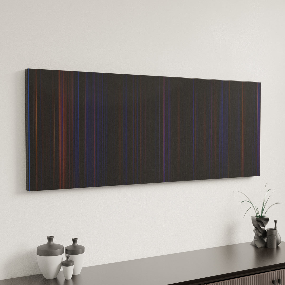Hamilton canvas art in modern interior - movie color palette