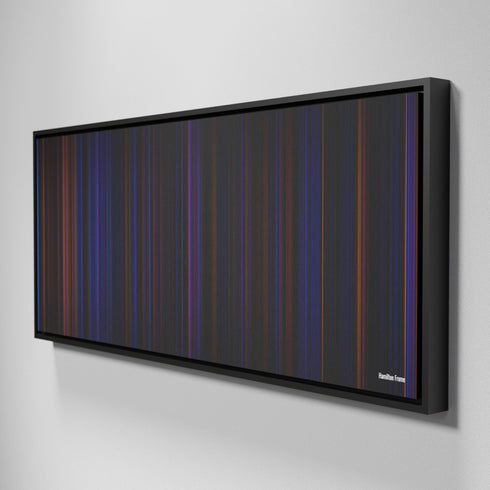 Side view of Framed Buff's of Hamilton Frome on the wall