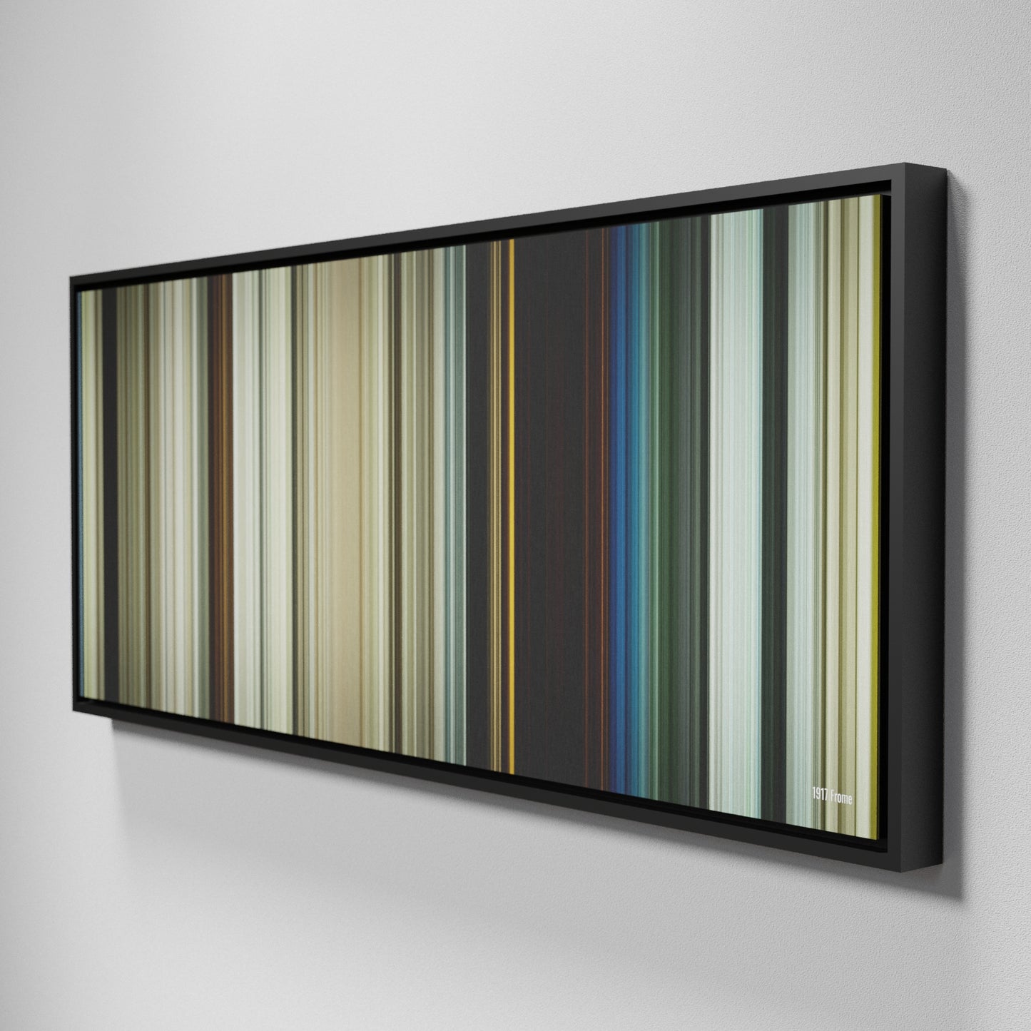 Side view of Framed Buff's of 1917 Frome on the wall