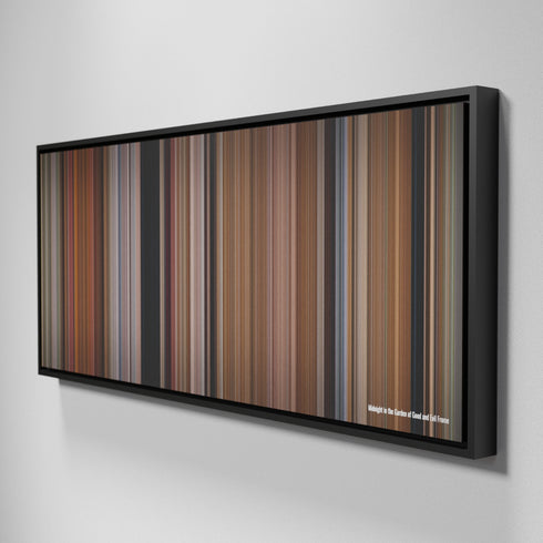 Side view of Framed Buff's of Midnight in the Garden of Good and Evil Frome on the wall