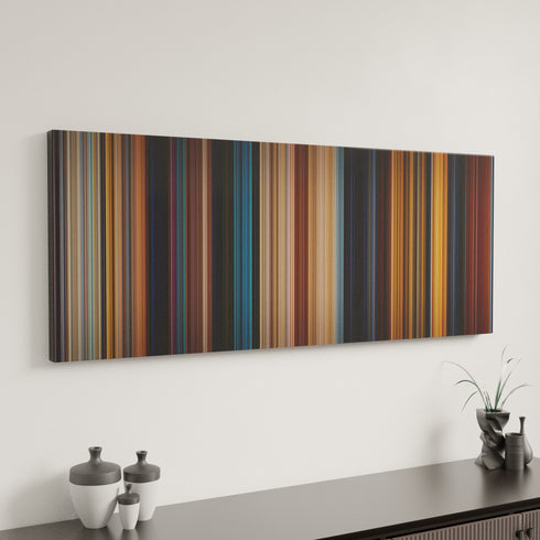 Romeo + Juliet canvas art in modern interior - movie color palette