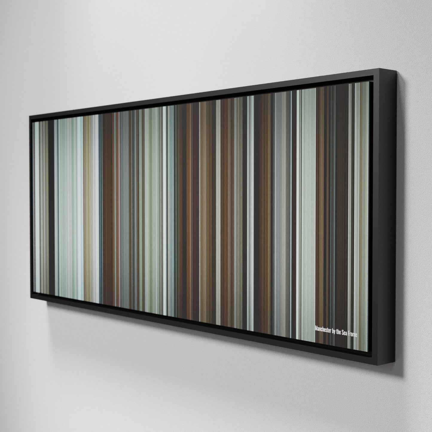 Side view of Framed Buff's of Manchester by the Sea Frome on the wall