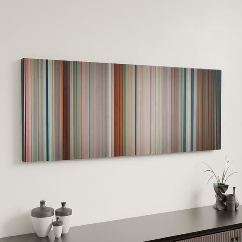 K-12 canvas art in modern interior - movie color palette