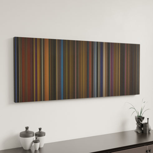 Rock of Ages canvas art in modern interior - movie color palette