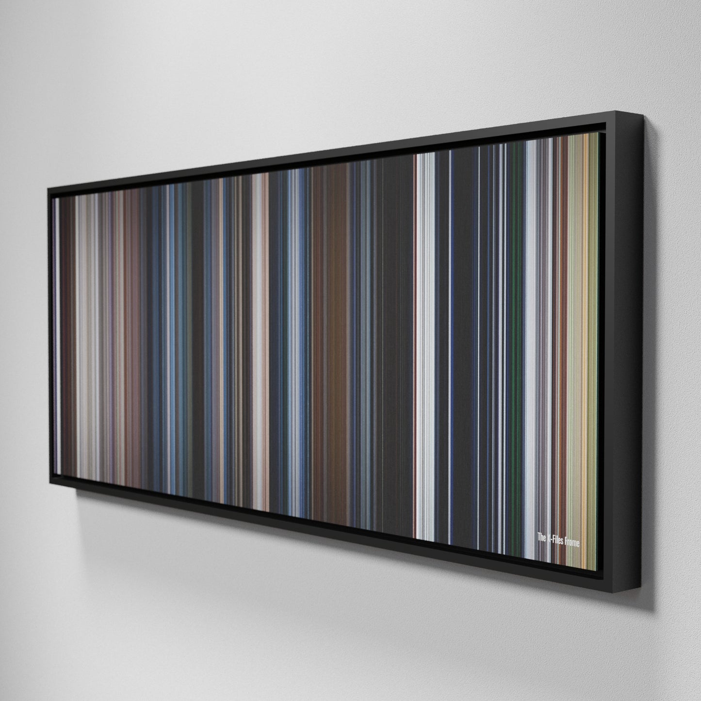 Side view of Framed Buff's of The X Files Frome on the wall