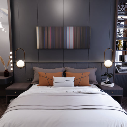 Bedroom interior with Bedknobs and Broomsticks Frome on the wall