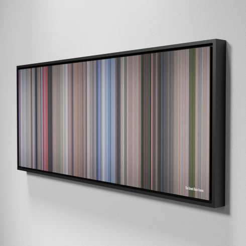 Side view of Framed Buff's of The Great Race Frome on the wall