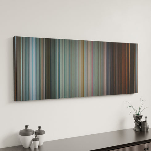 Shaun of the Dead canvas art in modern interior - movie color palette