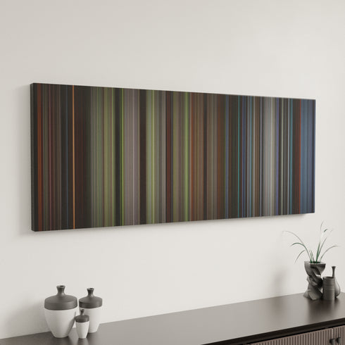 Excalibur canvas art in modern interior - movie color palette