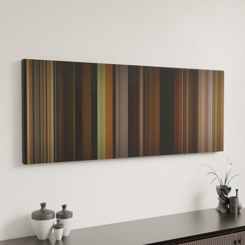 Dogma canvas art in modern interior - movie color palette