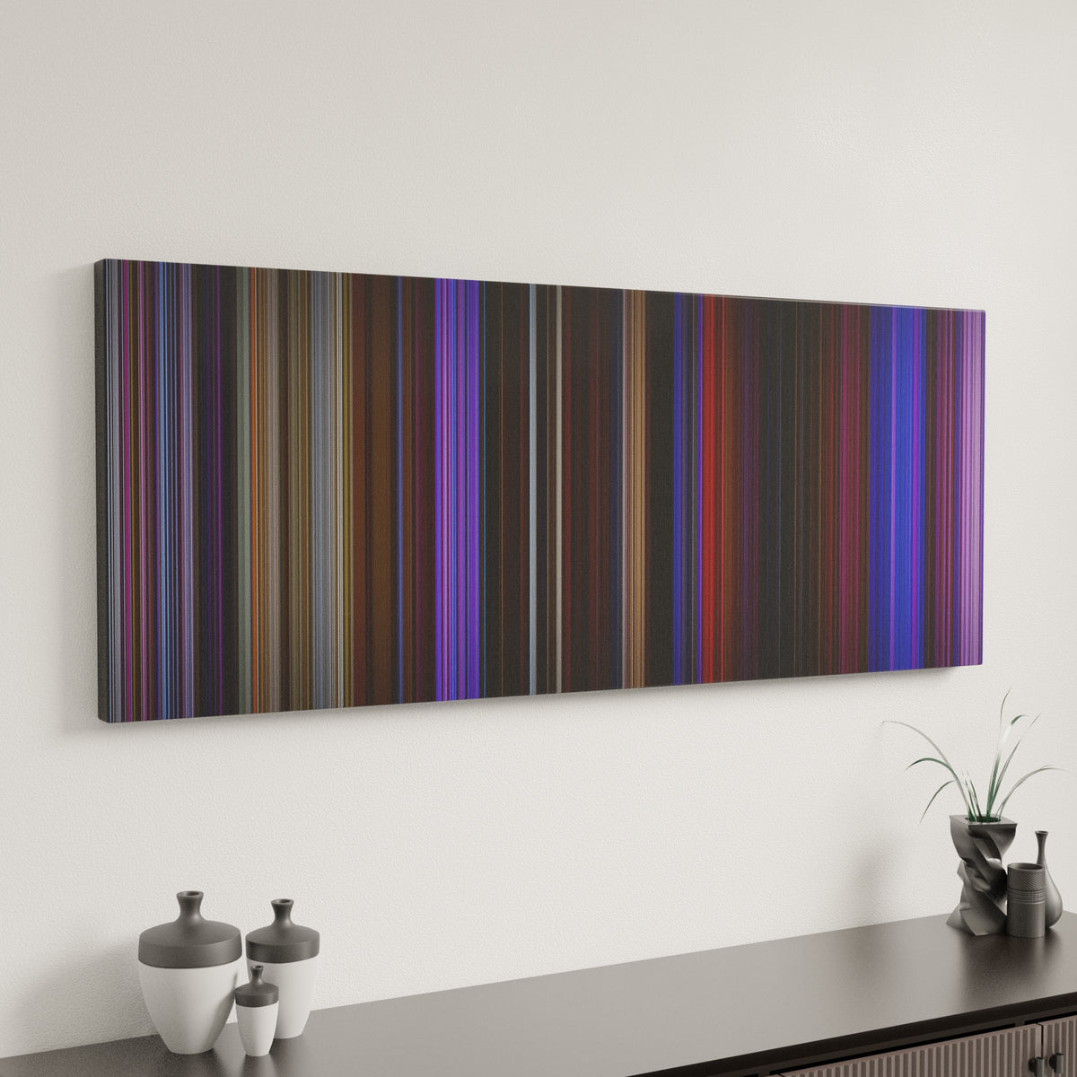 Purple Rain canvas art in modern interior - movie color palette