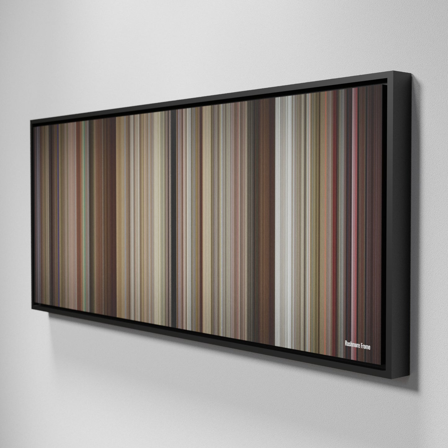 Side view of Framed Buff's of Rushmore Frome on the wall