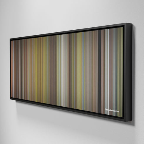 Side view of Framed Buff's of The Incredible Journey Frome on the wall