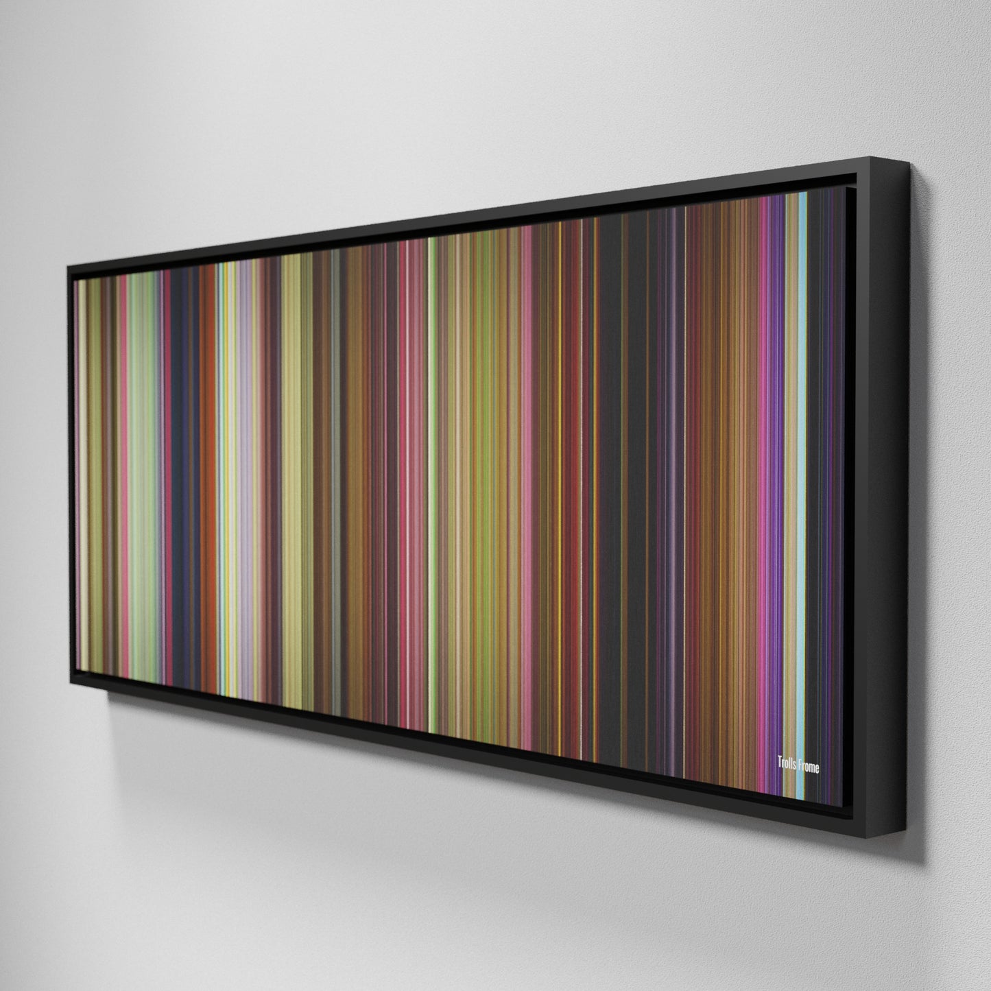 Side view of Framed Buff's of Trolls Frome on the wall