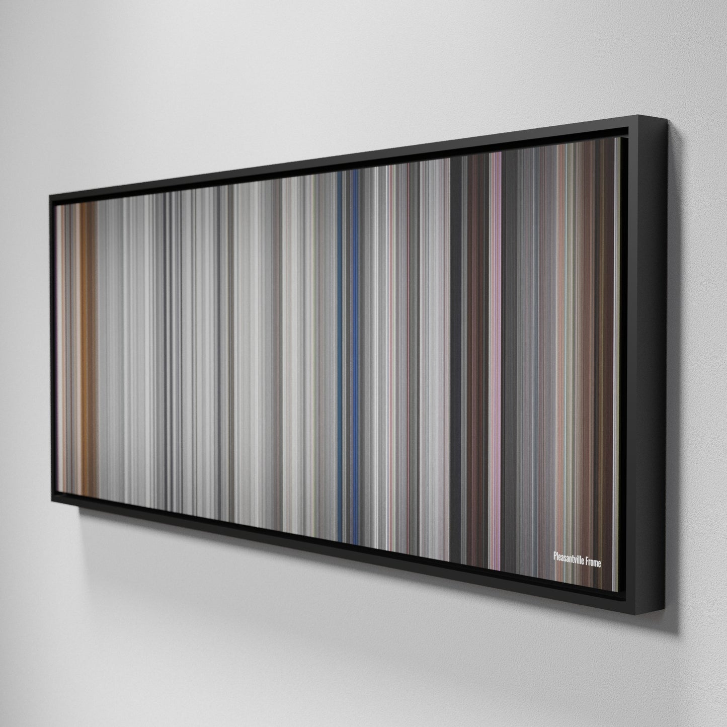 Side view of Framed Buff's of Pleasantville Frome on the wall