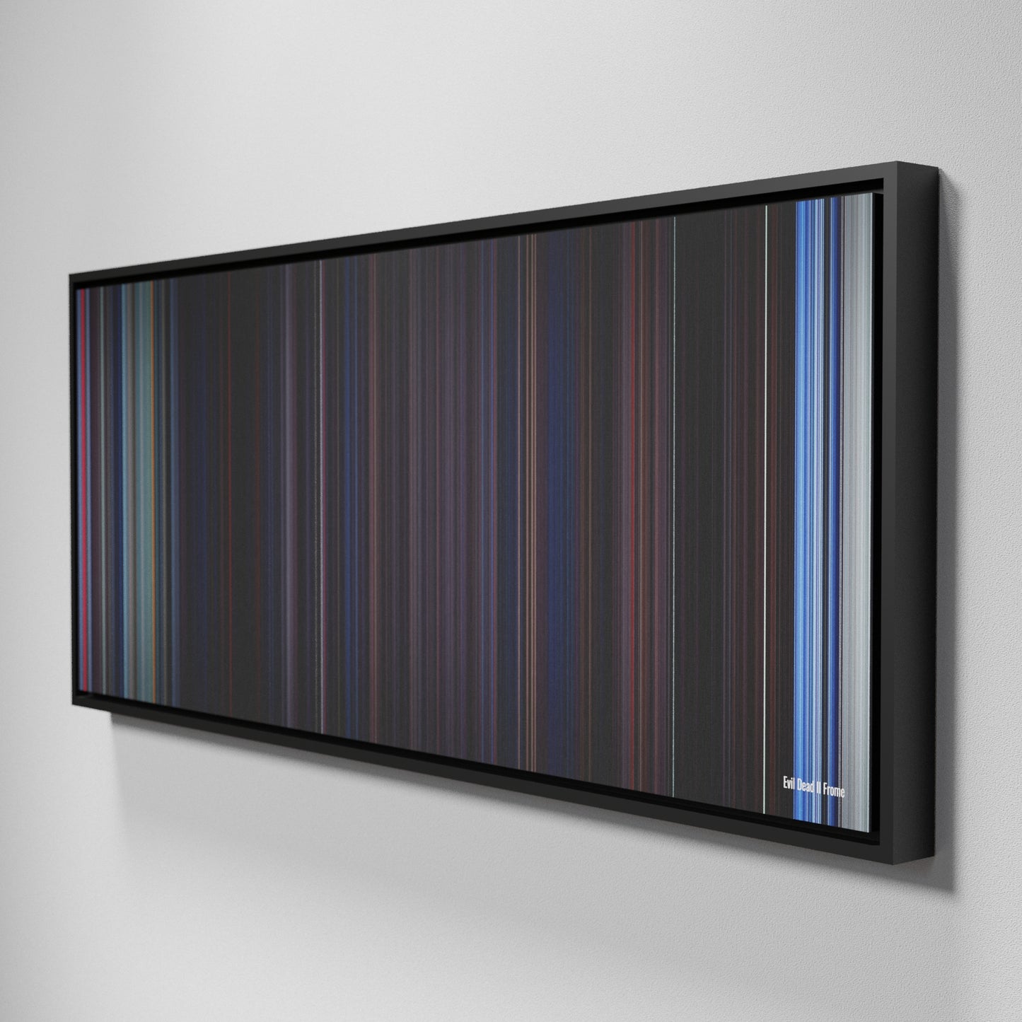 Side view of Framed Buff's of Evil Dead II Frome on the wall