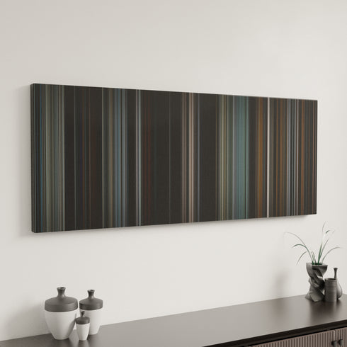 Heat canvas art in modern interior - movie color palette