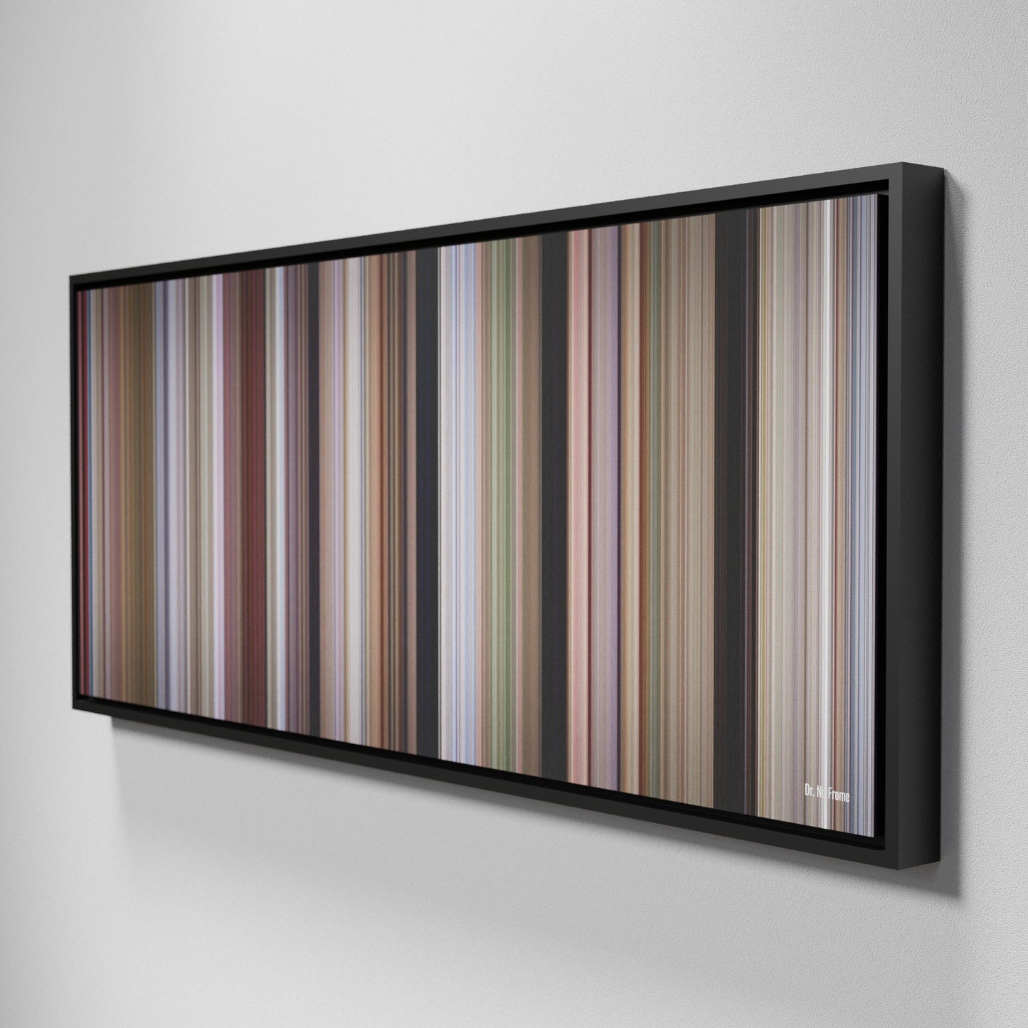 Side view of Framed Buff's of Dr. No Frome on the wall