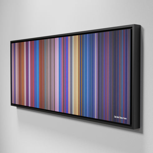 Side view of Framed Buff's of Cats Don't Dance Frome on the wall