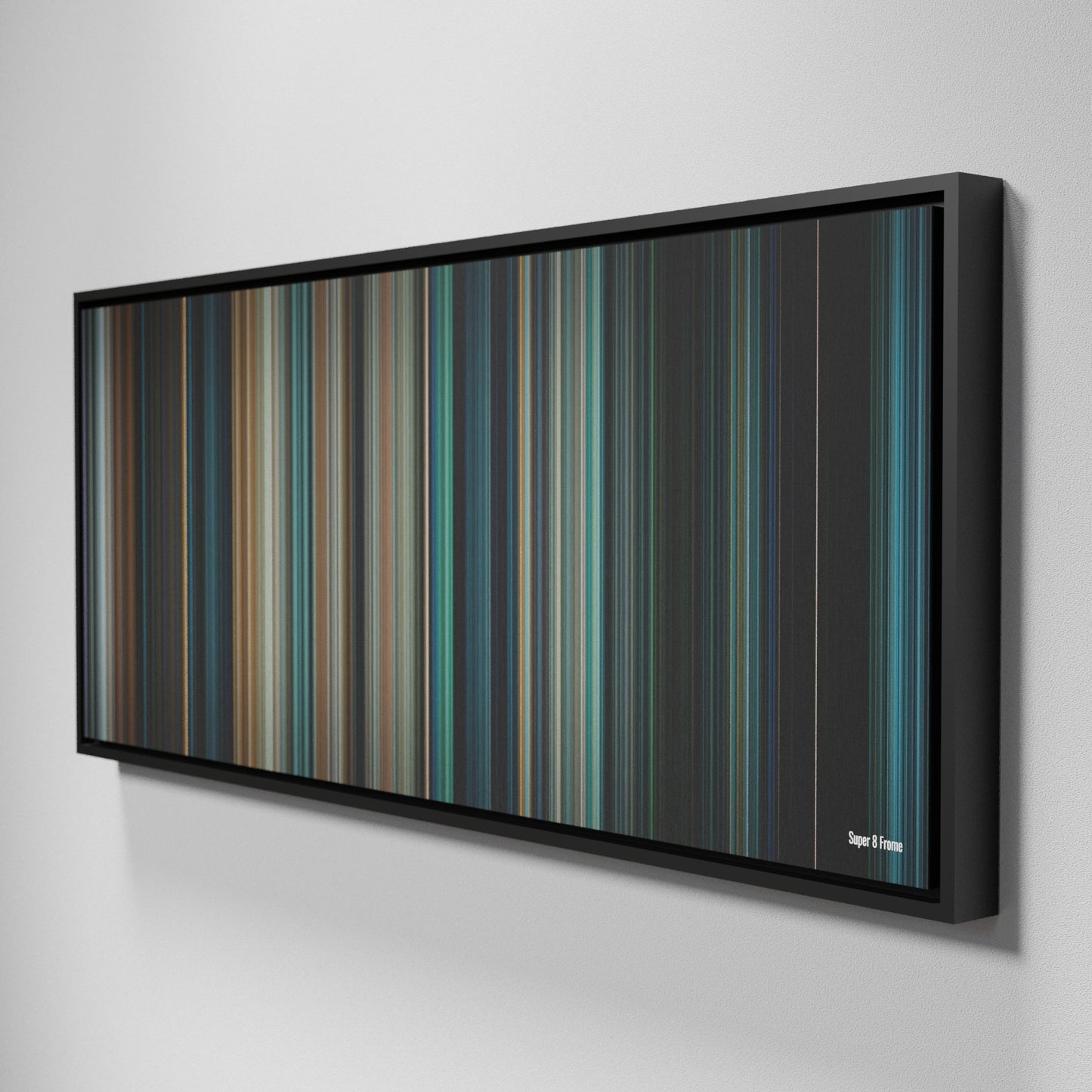 Side view of Framed Buff's of Super 8 Frome on the wall