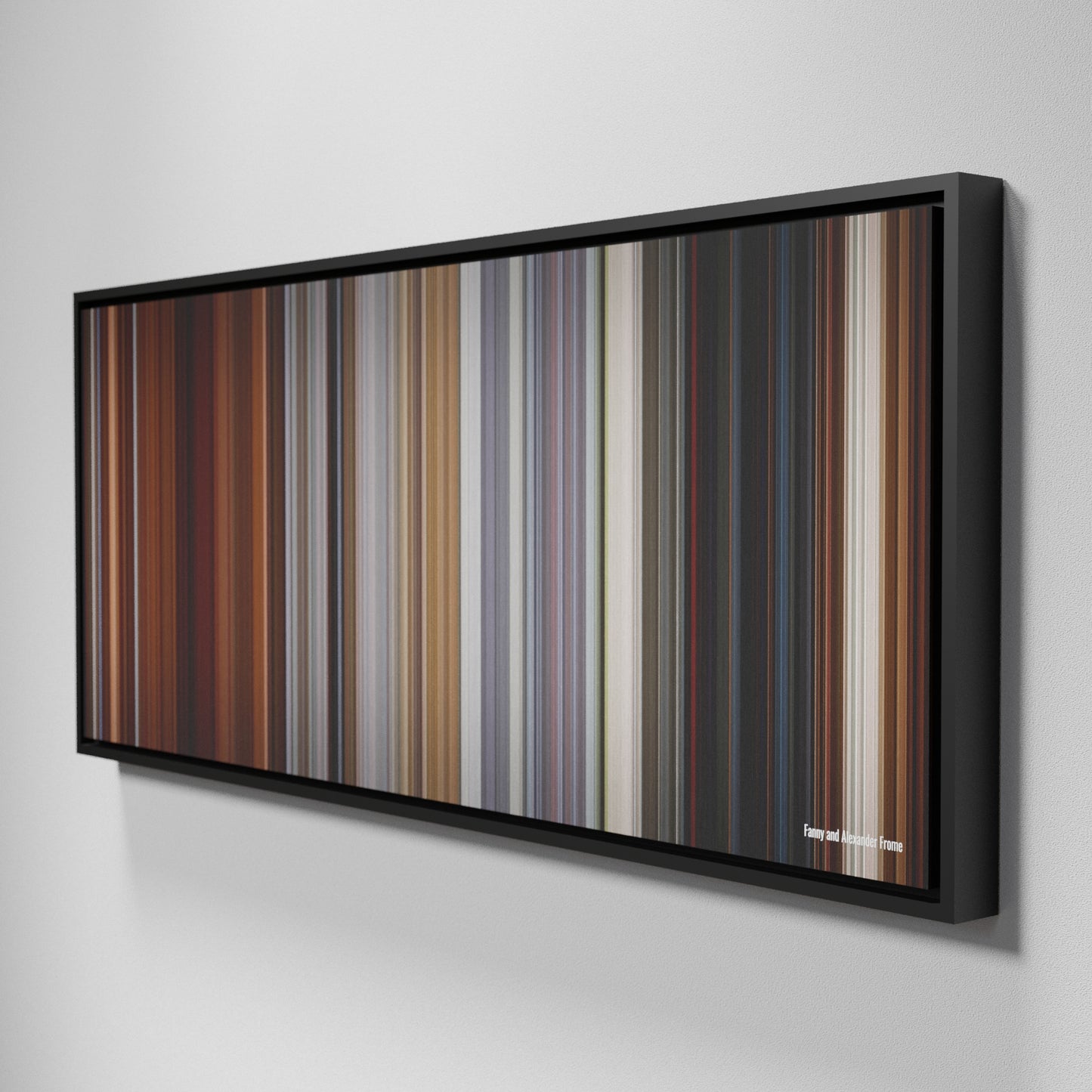 Side view of Framed Buff's of Fanny and Alexander Frome on the wall