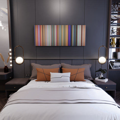 Bedroom interior with Meet the Robinsons Frome on the wall