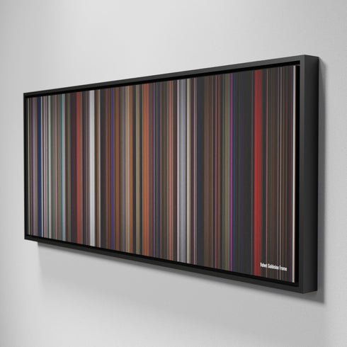 Side view of Framed Buff's of Velvet Goldmine Frome on the wall