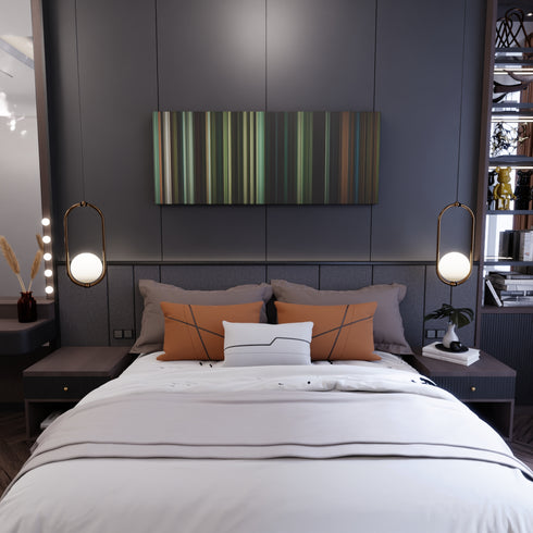 Bedroom interior with Doctor Sleep Frome on the wall