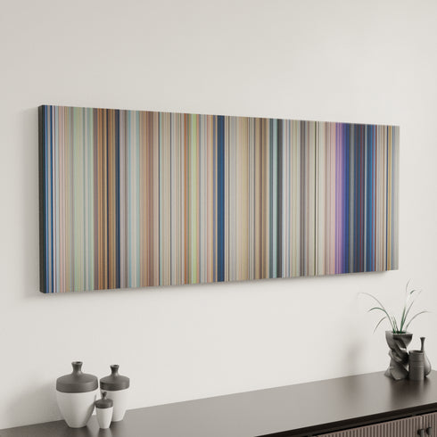 Your Name canvas art in modern interior - movie color palette